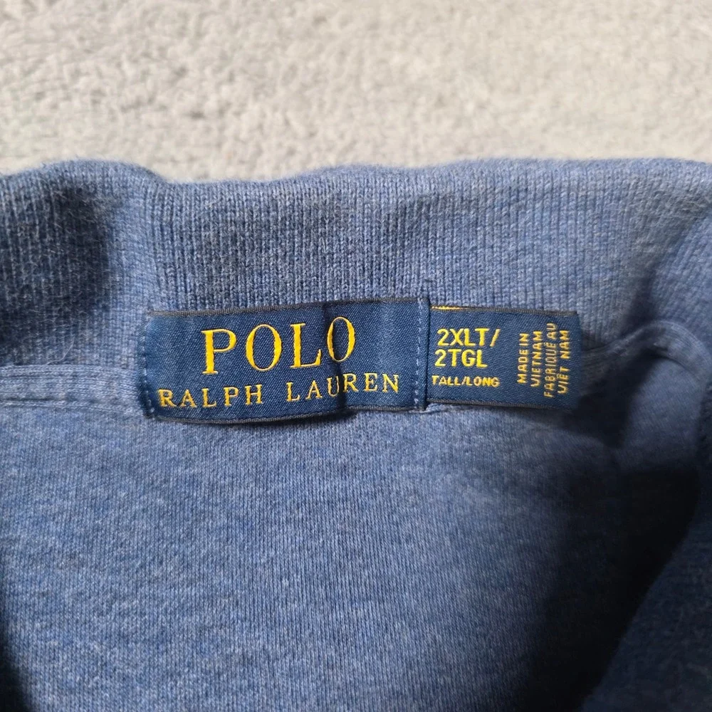 Polo Ralph Lauren Mens XXL 2XLT Long Sleeve Polo Shirt Lot Blue Red Striped Pima